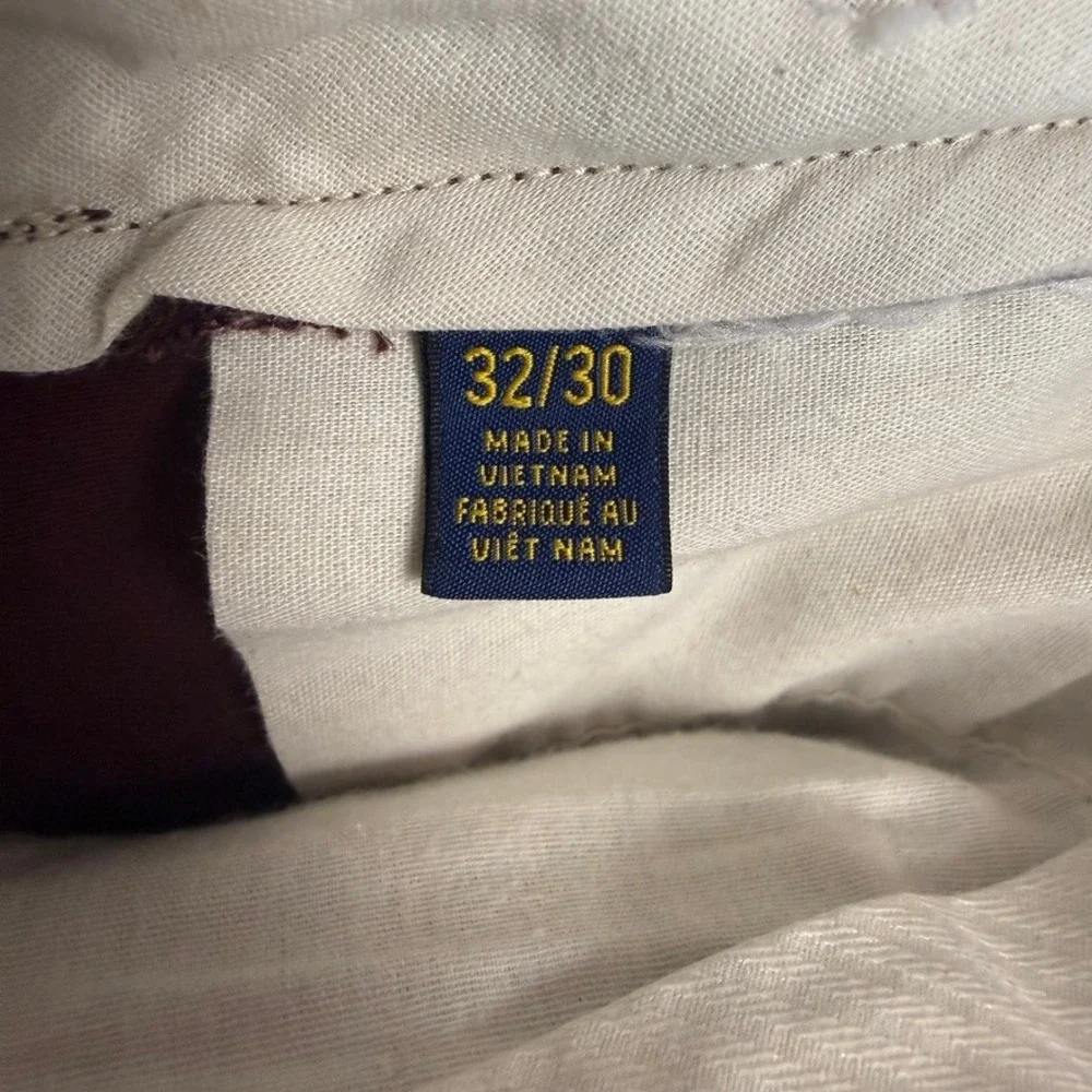 Polo Ralph Lauren Pants Chino Stretch Slim Fit 32 (FIT 32x28) Burgundy Preppy